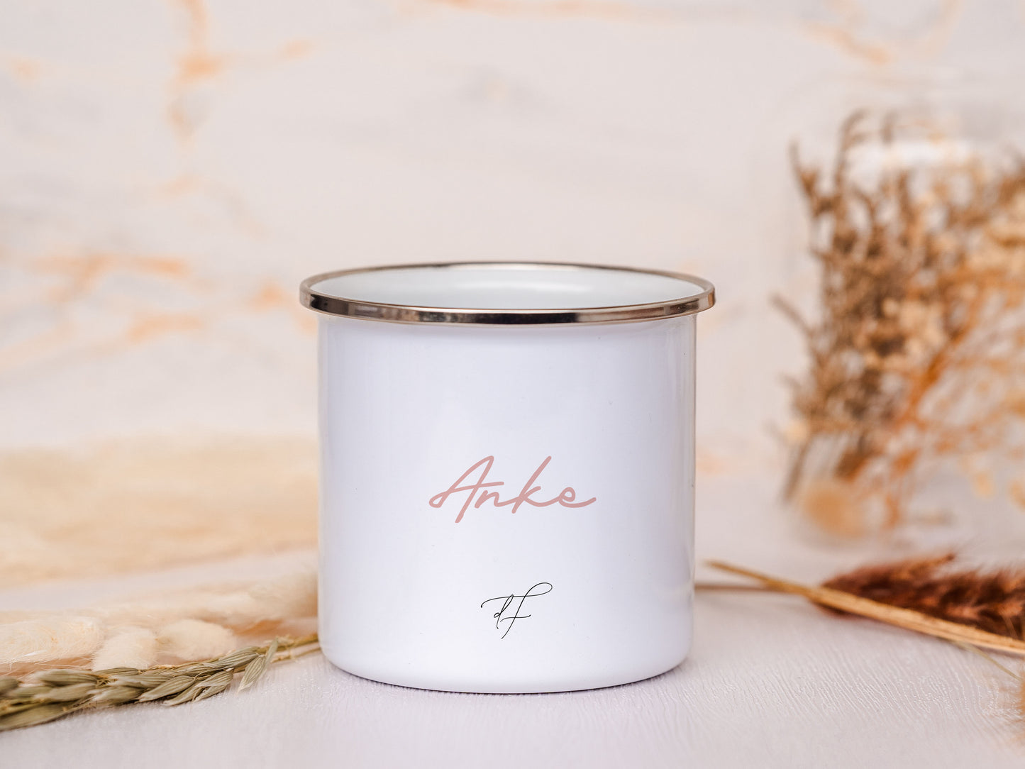 Emaille Tassen Set personalisiert "Latsch & Bommel"