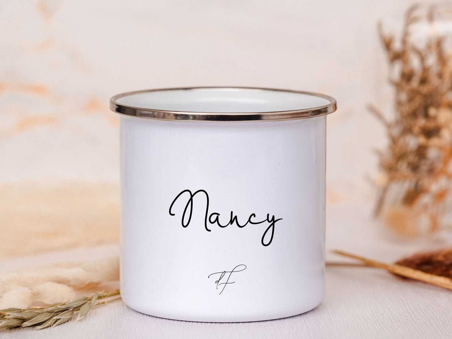 Emaille Tasse personalisiert - Gartenbienchen