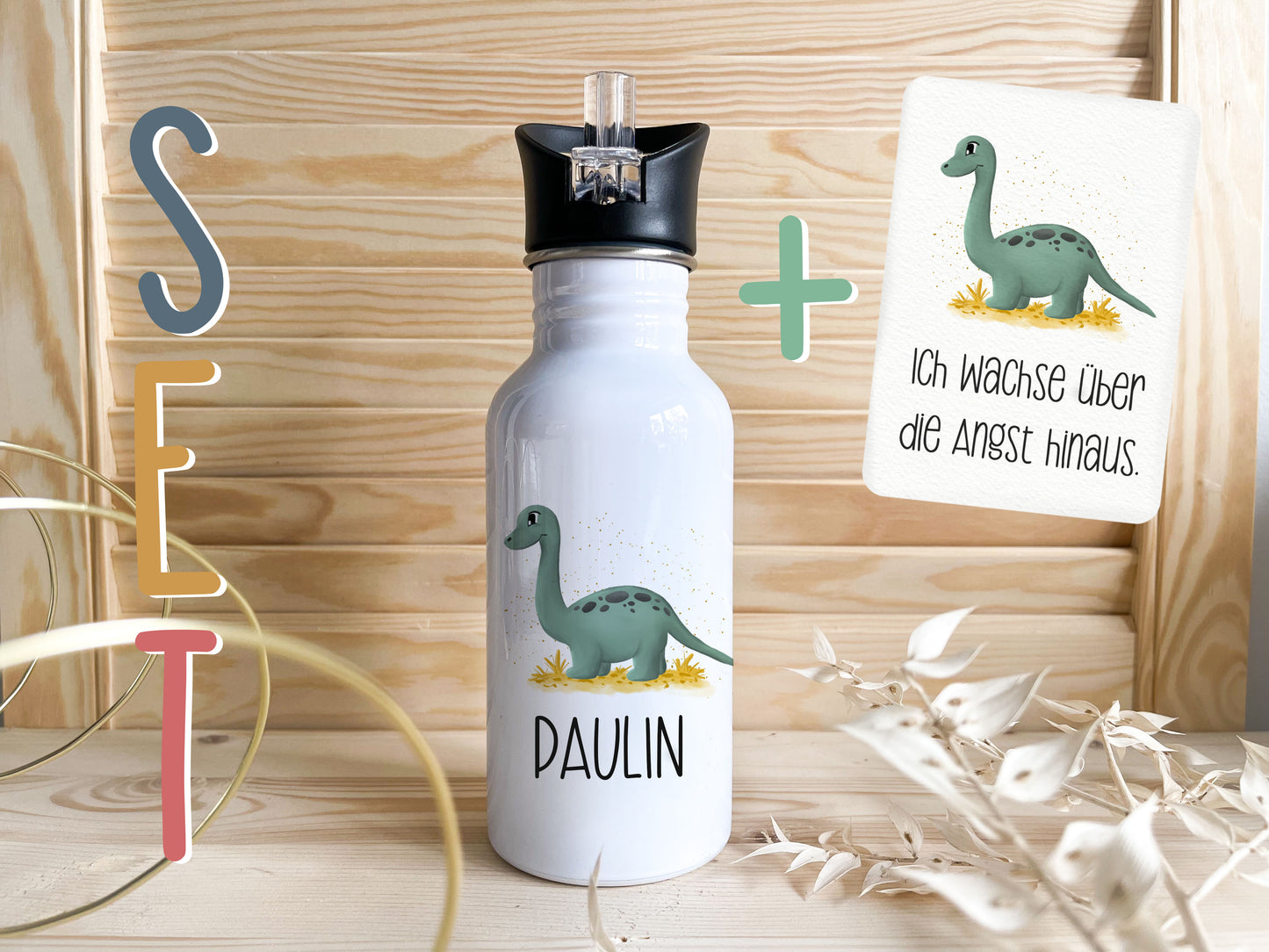 Trinkflasche personalisiert - Dino
