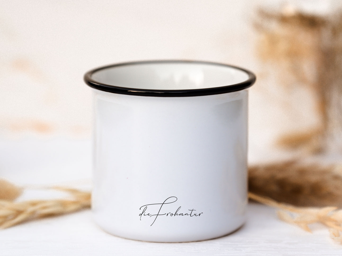 Keramik Emaille-Look Tasse personalisiert - Wichtel