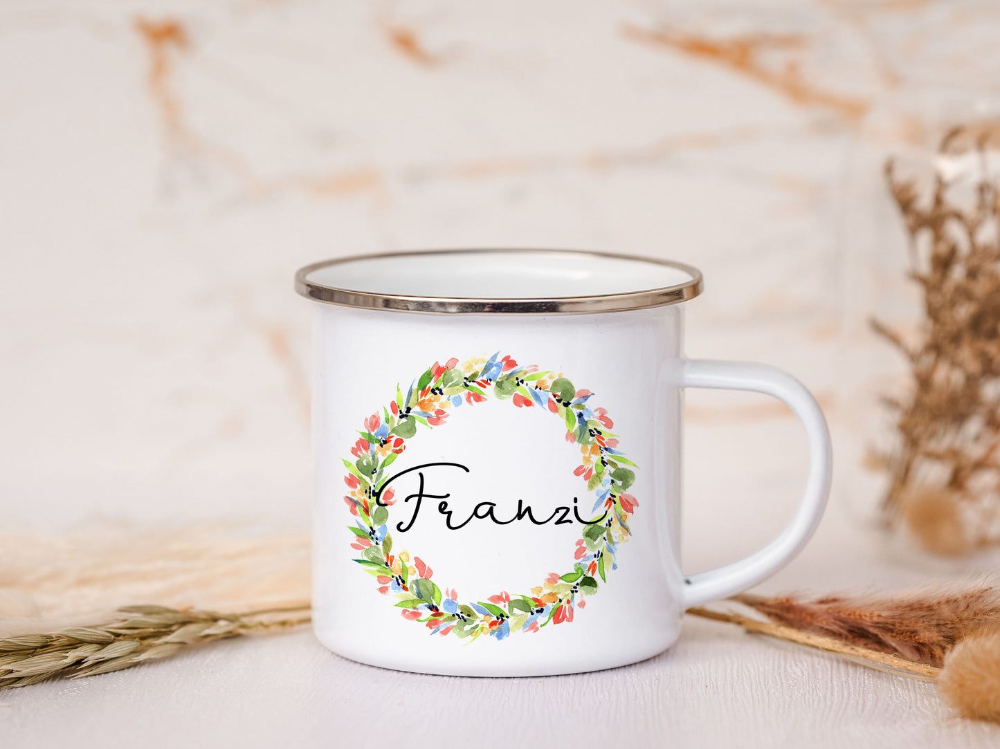 Personalisierte Emaille Tasse - Danke Erzieher