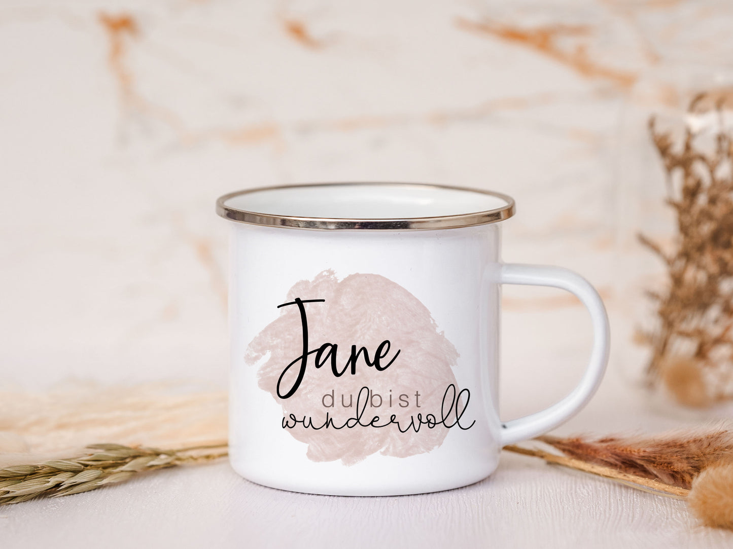 Personalisierte Emaille Tasse - Danke Hebammen