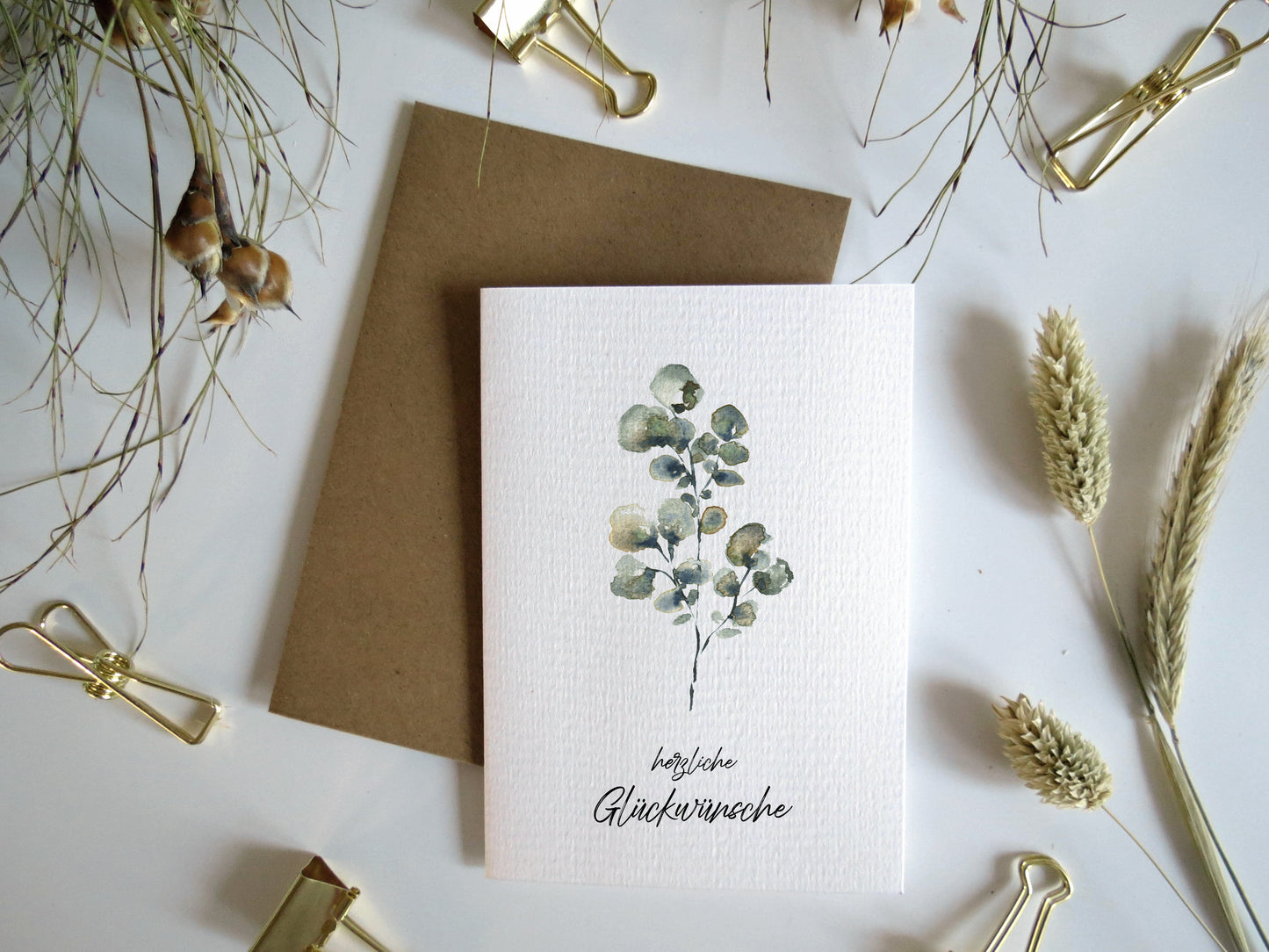 Grußkarte mit Umschlag - "Glückwünsche"