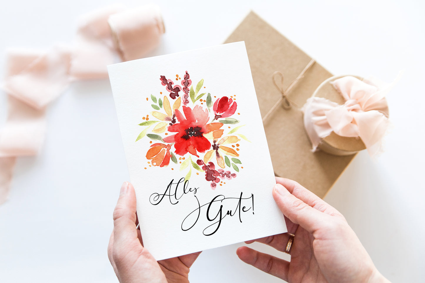 Grußkarte mit Umschlag - "Alles Gute"
