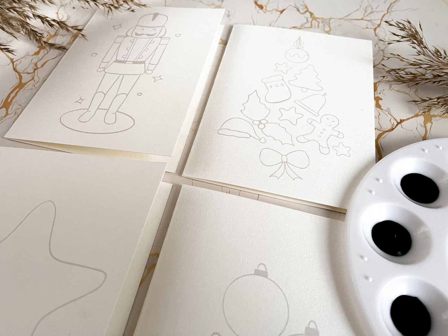 Aquarell-Karten-Set mit Mischpalette *Weihnachten