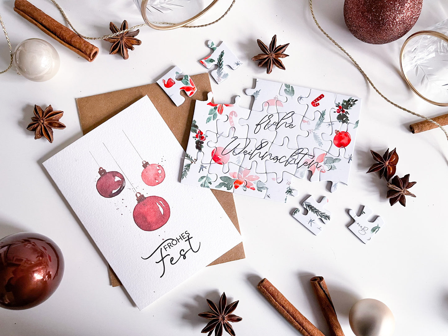 Grußkarte mit Puzzle - "Weihnachten"