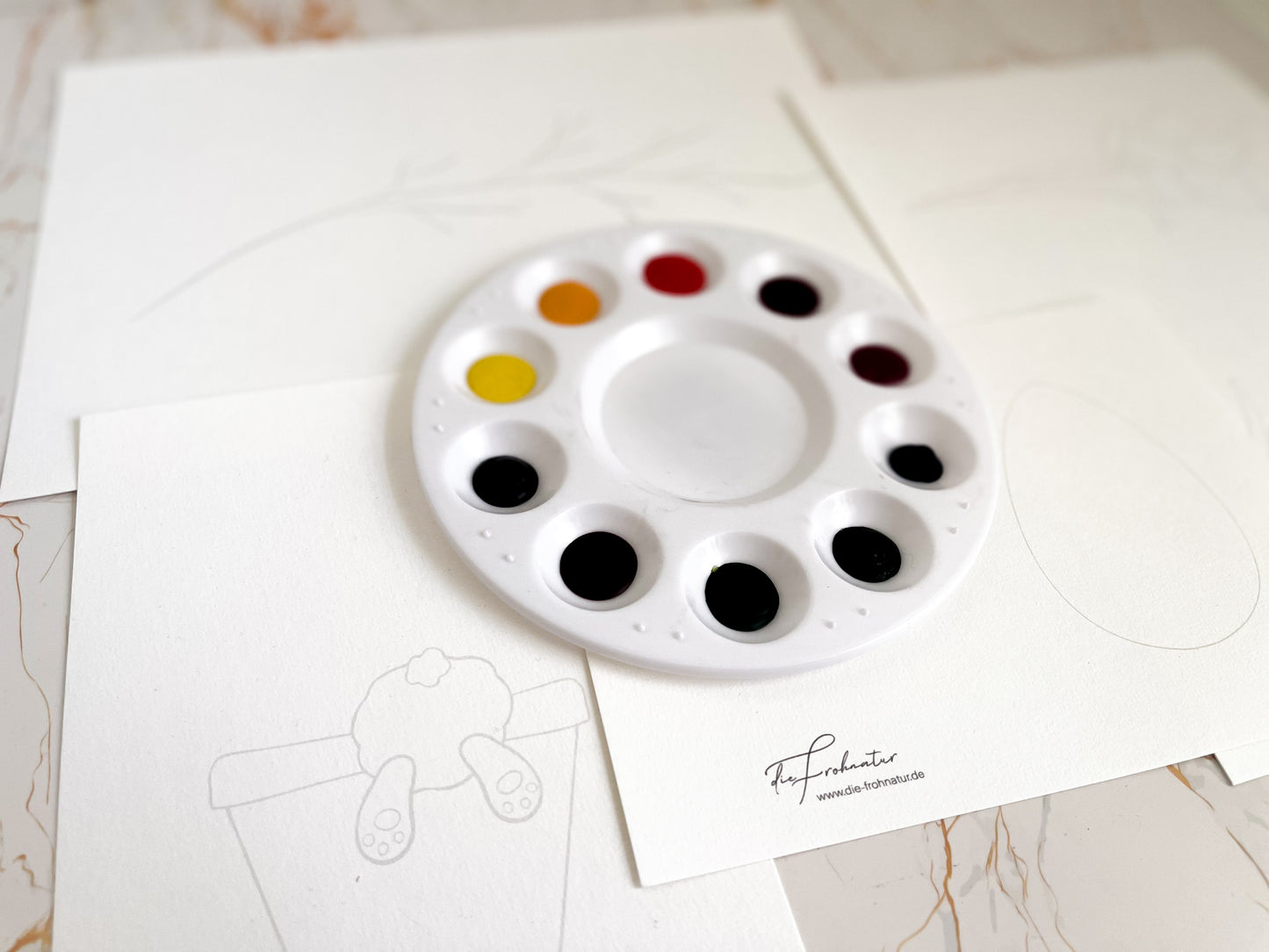 Aquarell-Mal-Set mit Mischpalette *Frühling