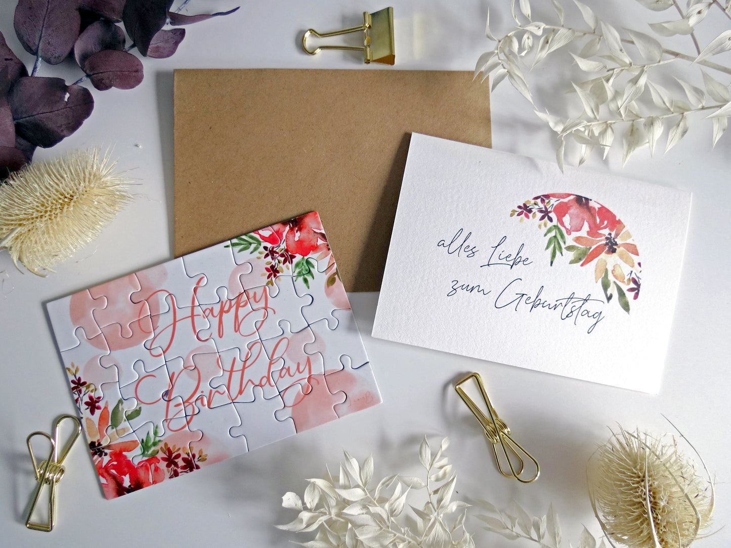 Grußkarte mit Puzzle - "Geburtstag"