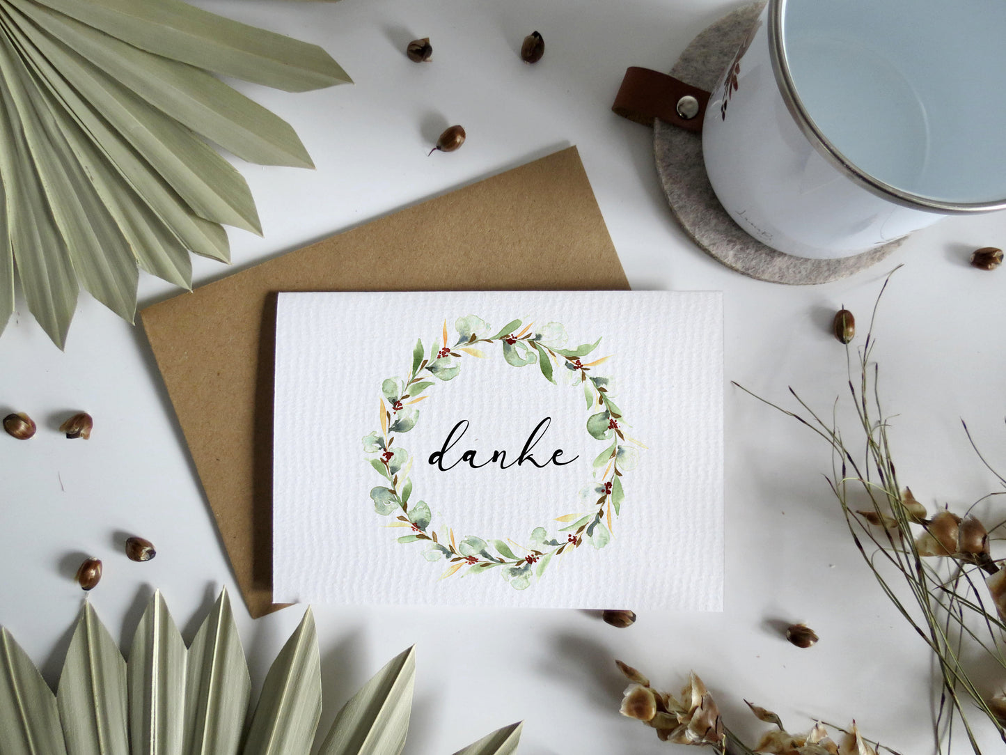 Grußkarte mit Umschlag - "Danke"
