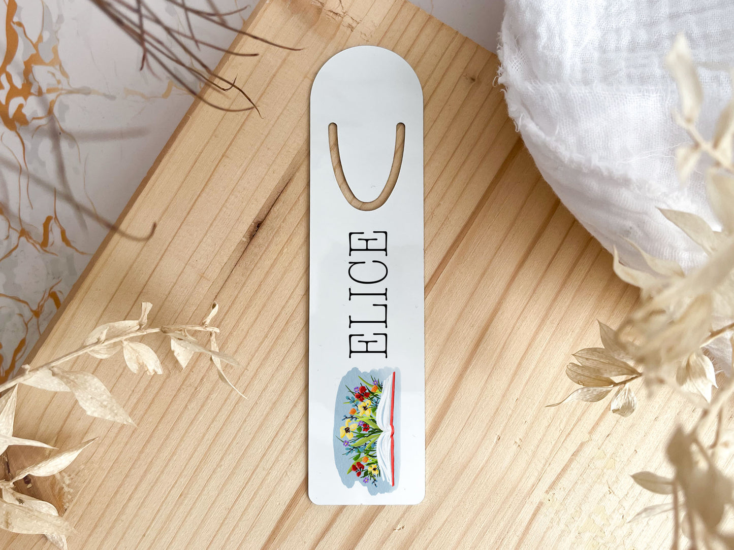 Lesezeichen personalisiert - Blumenbuch