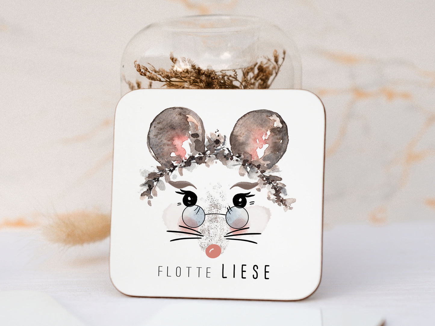 Untersetzer - Maus "flotte Liese"