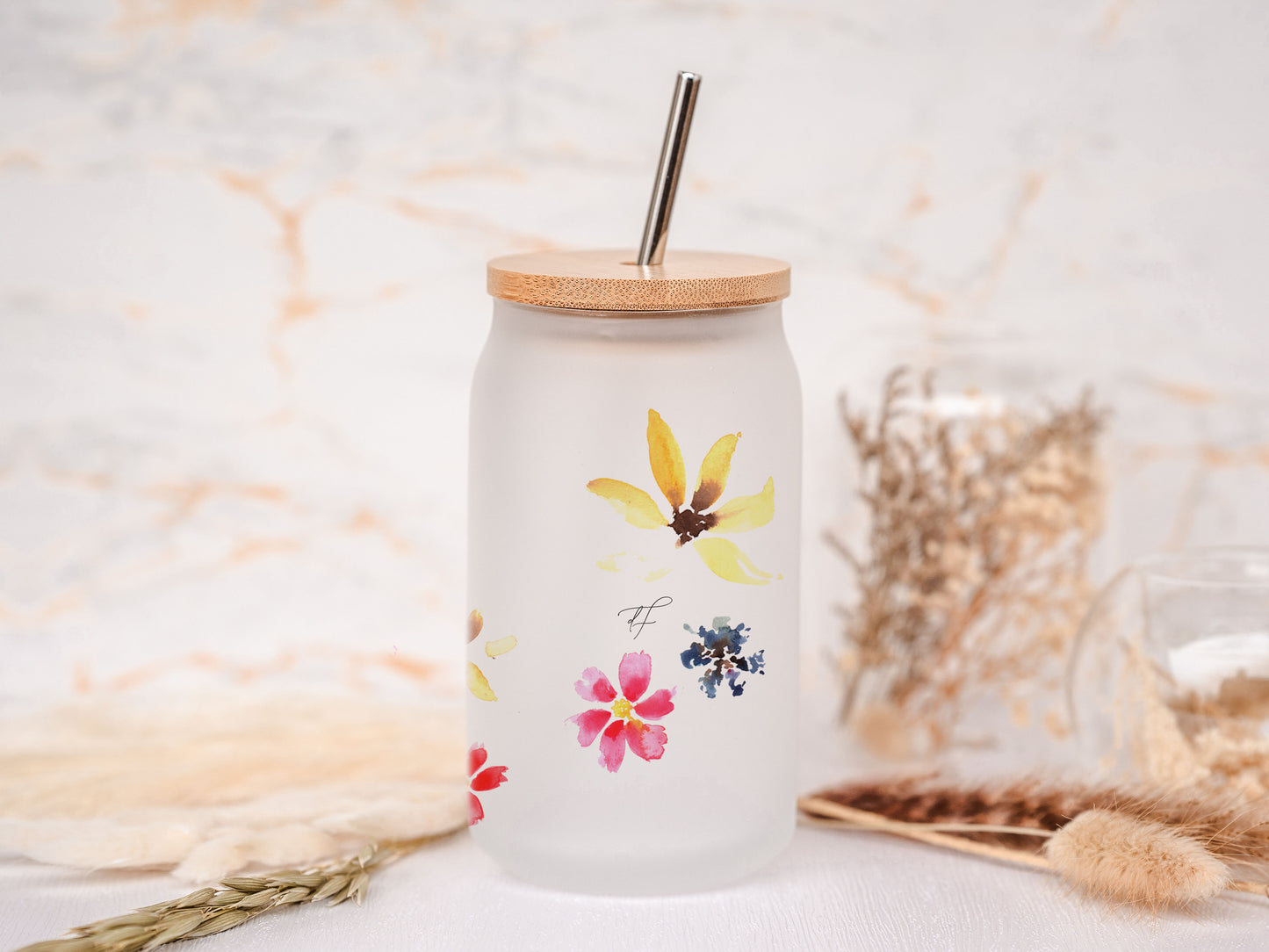 Trinkglas personalisiert - Streublumen