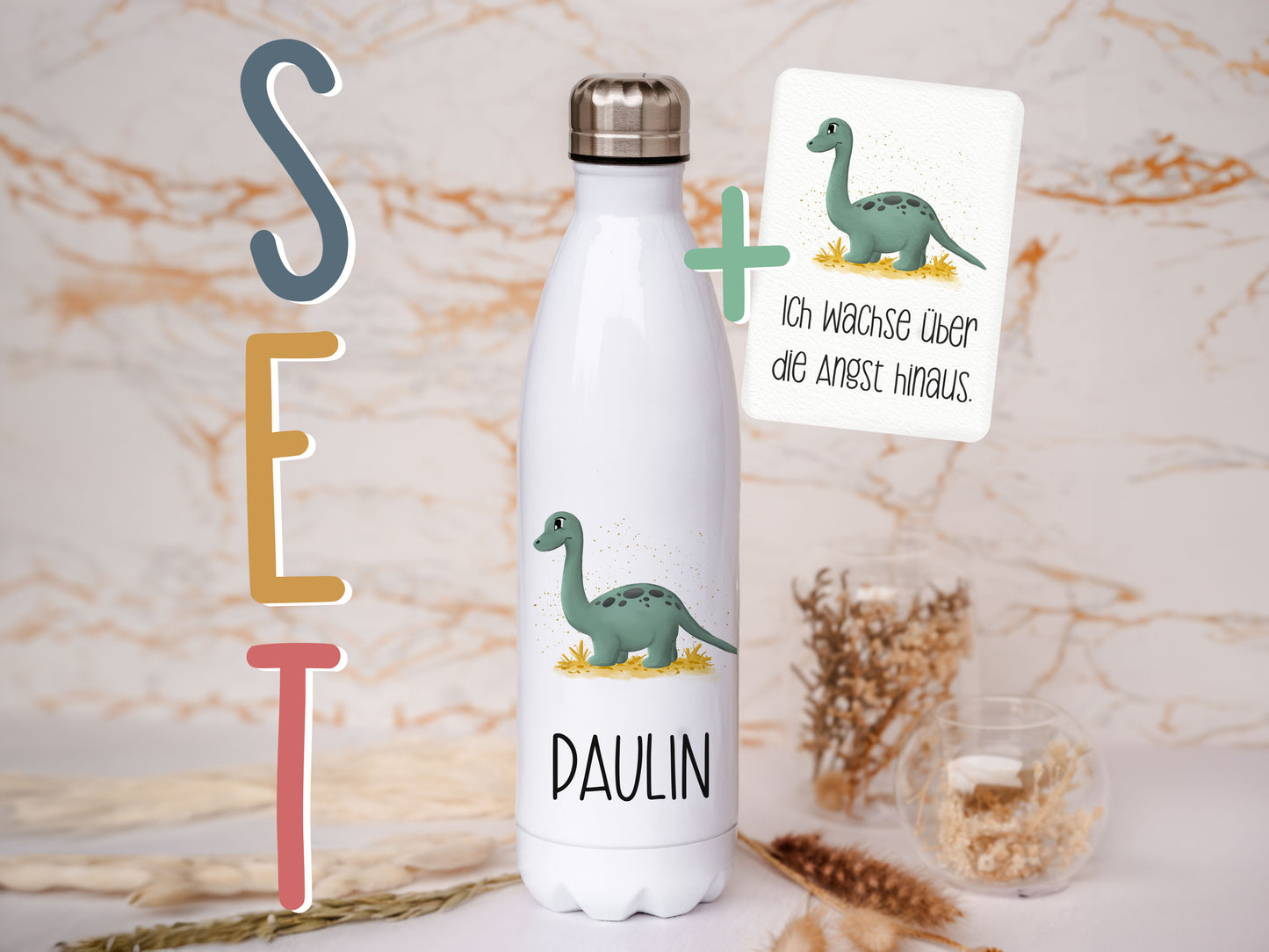 Thermoflasche personalisiert - Dino