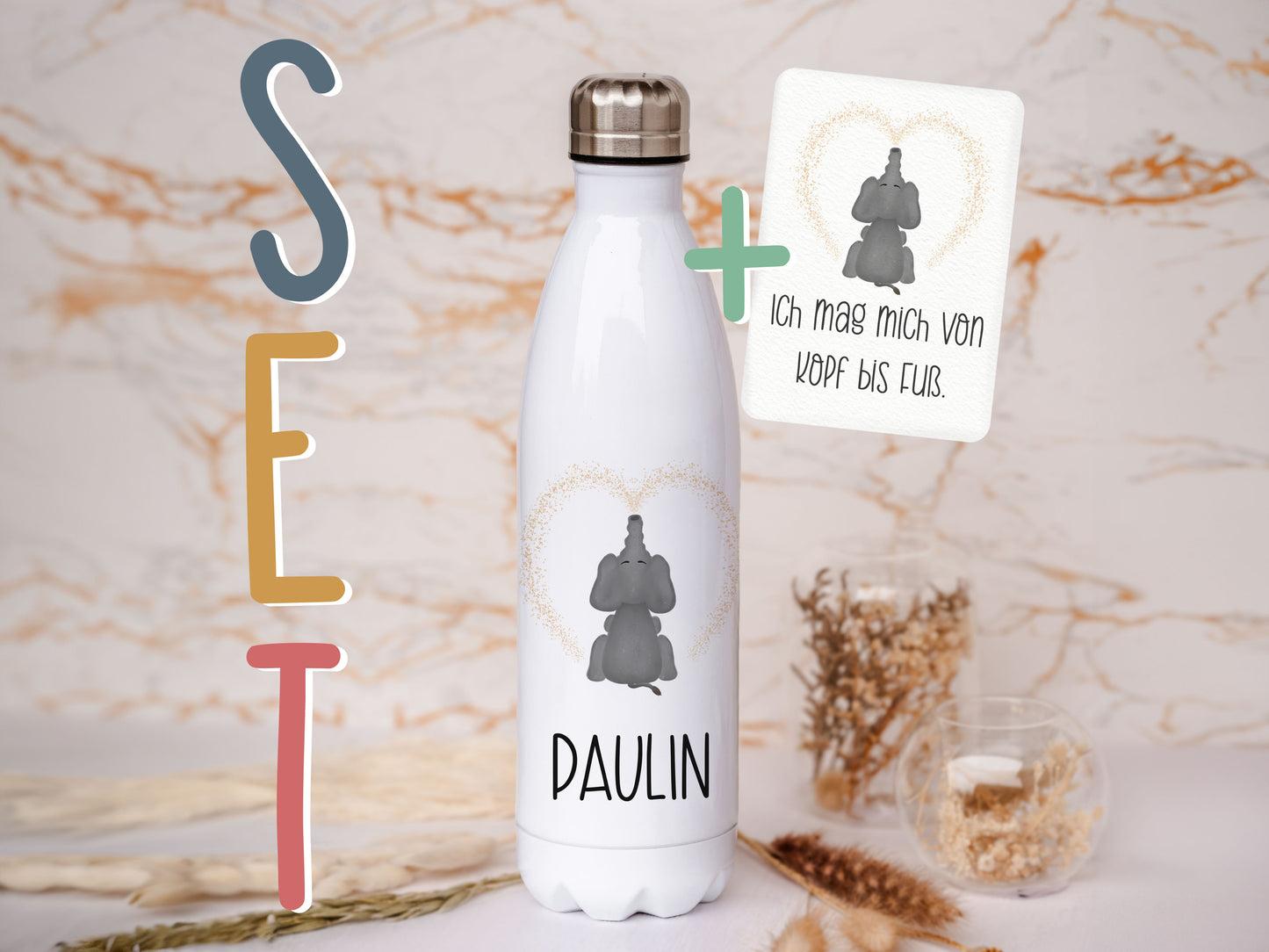 Thermoflasche personalisiert - Elefant