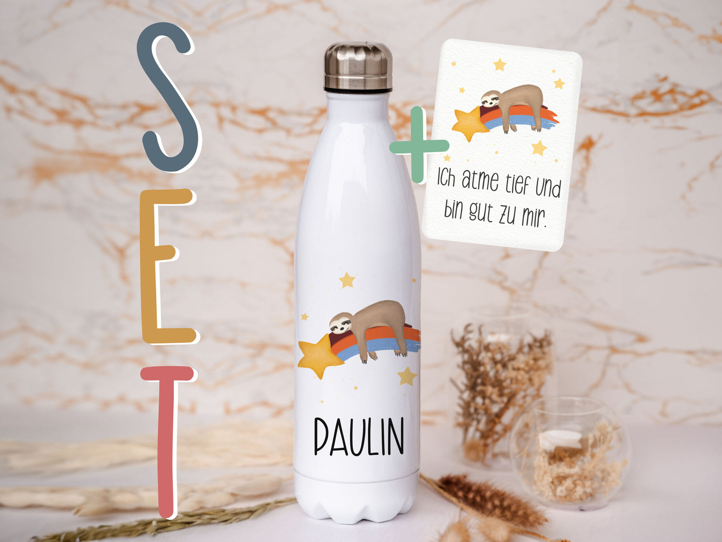 Thermoflasche personalisiert - Faultier