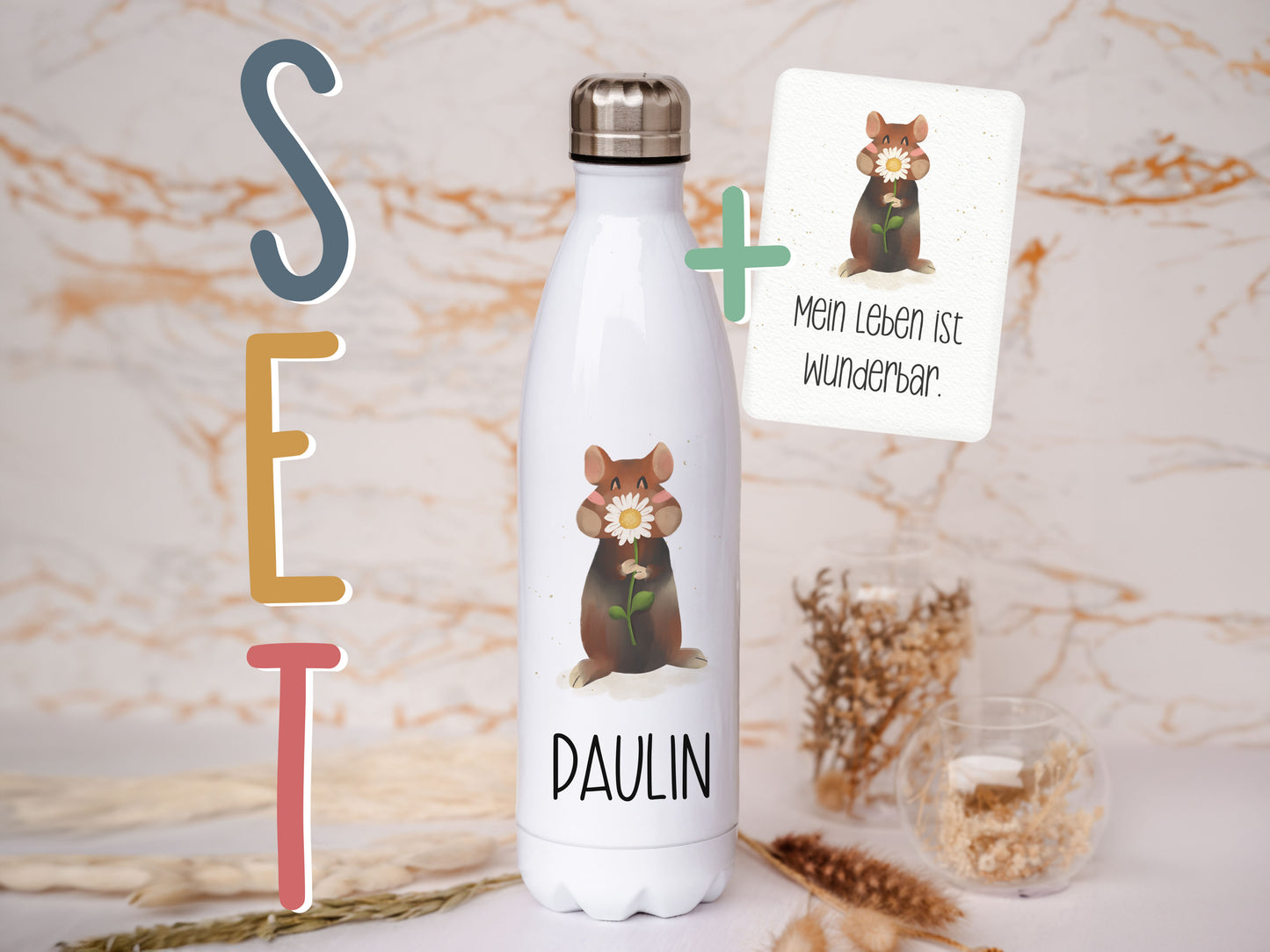 Thermoflasche personalisiert - Hamster