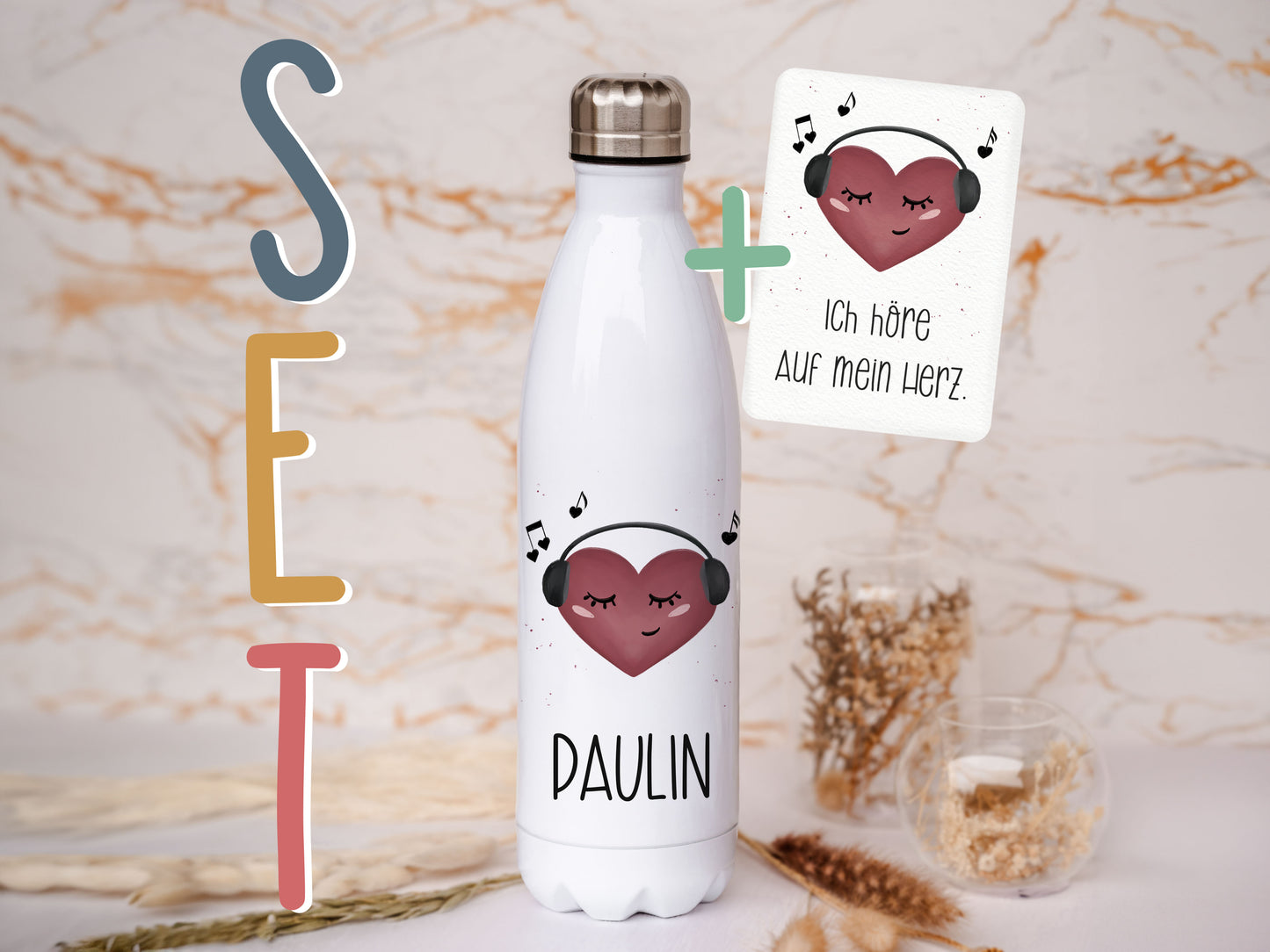 Thermoflasche personalisiert - Herz