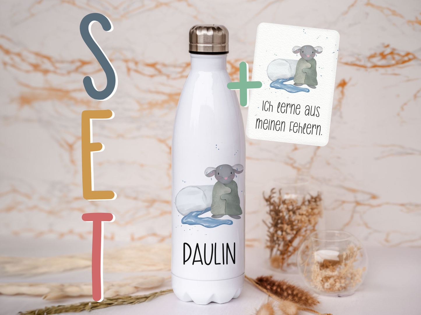 Thermoflasche personalisiert - Maus