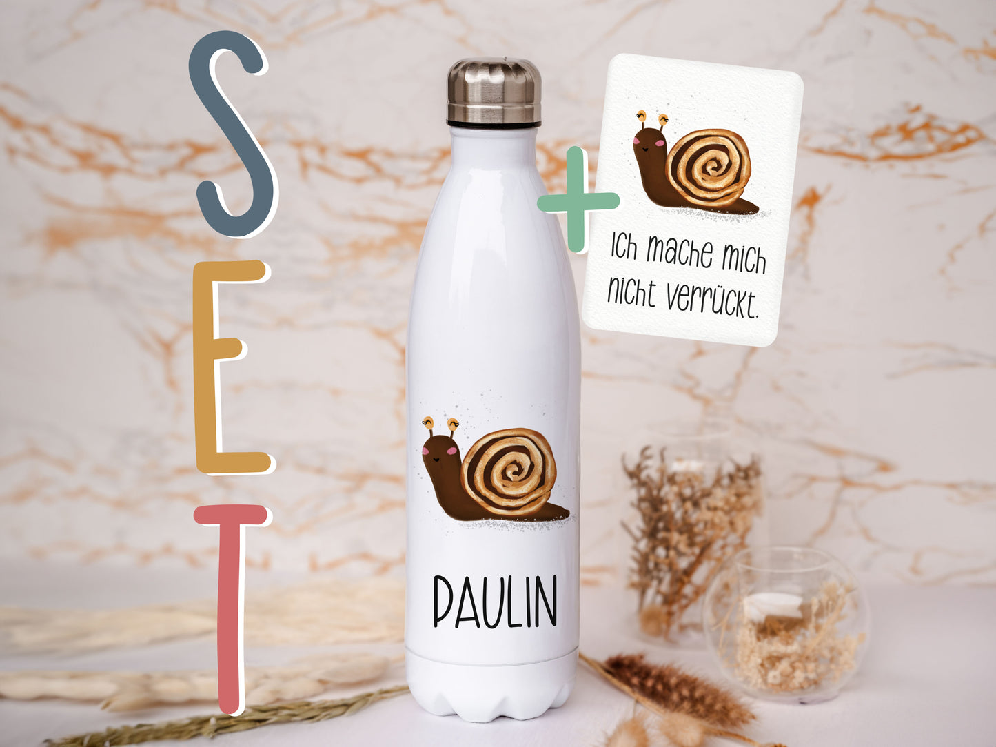 Thermoflasche personalisiert - Schnecke