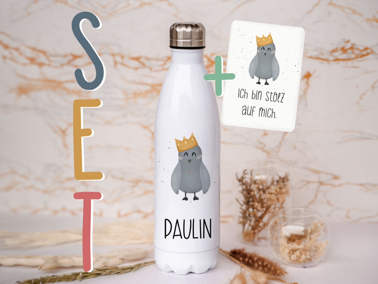 Thermoflasche personalisiert - Vogel
