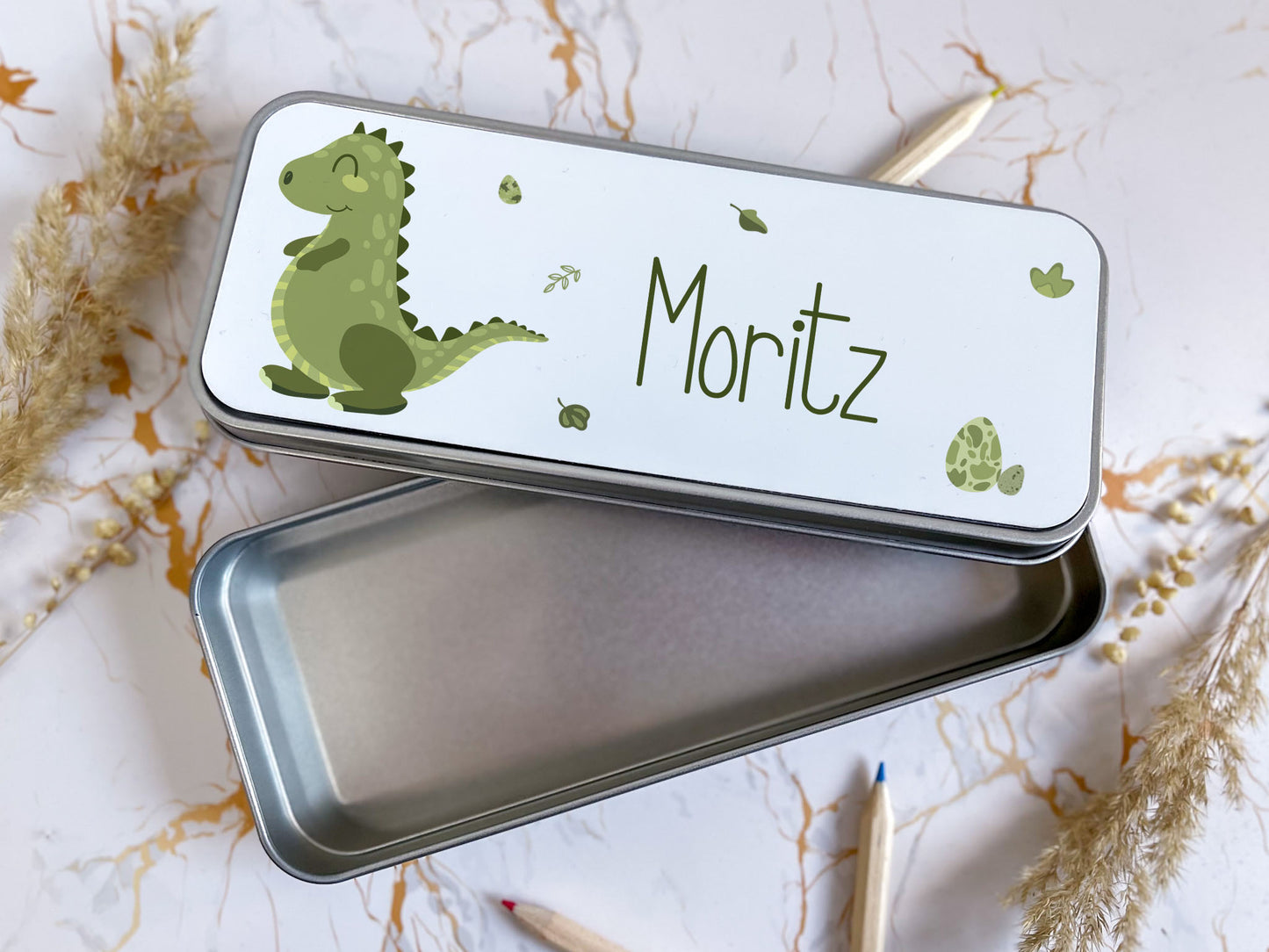 Stiftedose - personalisiert Dino