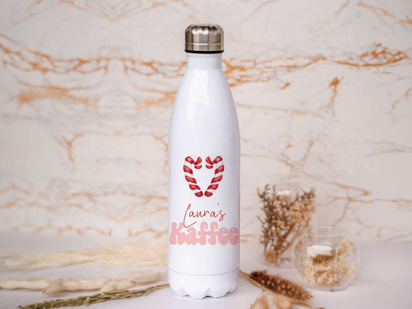 Thermoflasche personalisiert - Zuckerstange