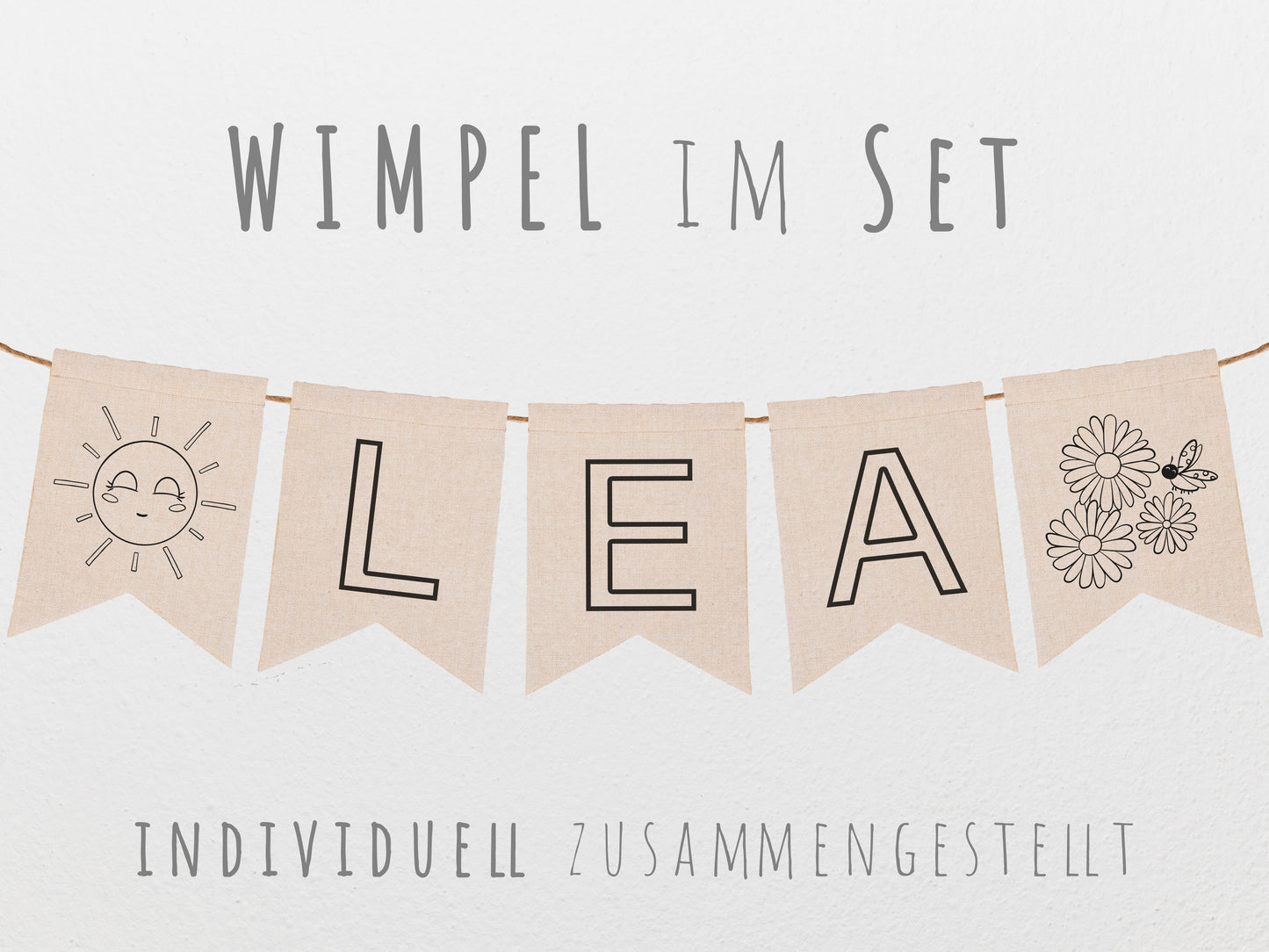 Wimpel zum Ausmalen *SET