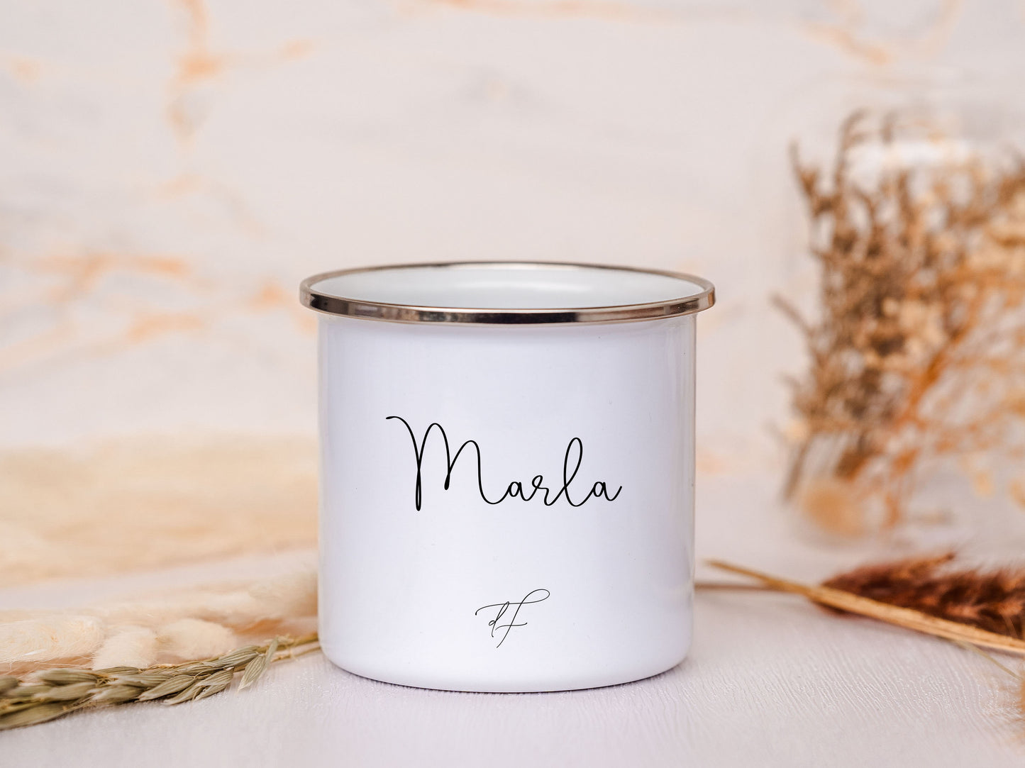 Emaille Tasse personalisiert - Kleene Zimtschnecke