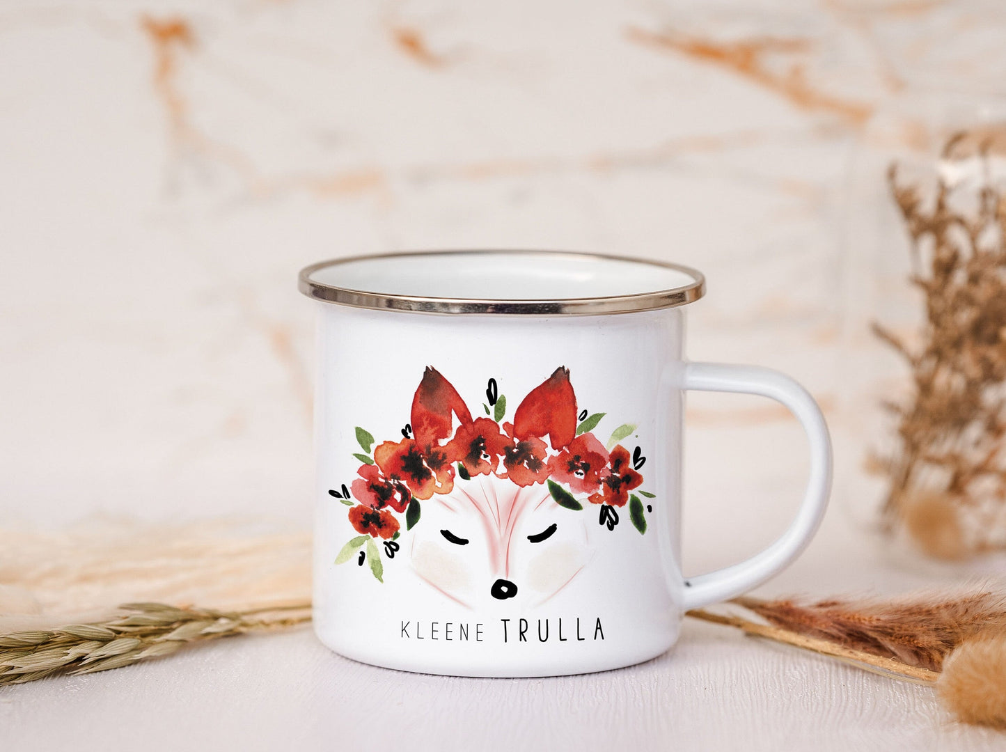 Emaille Tasse - Fuchs "kleene Trulla"