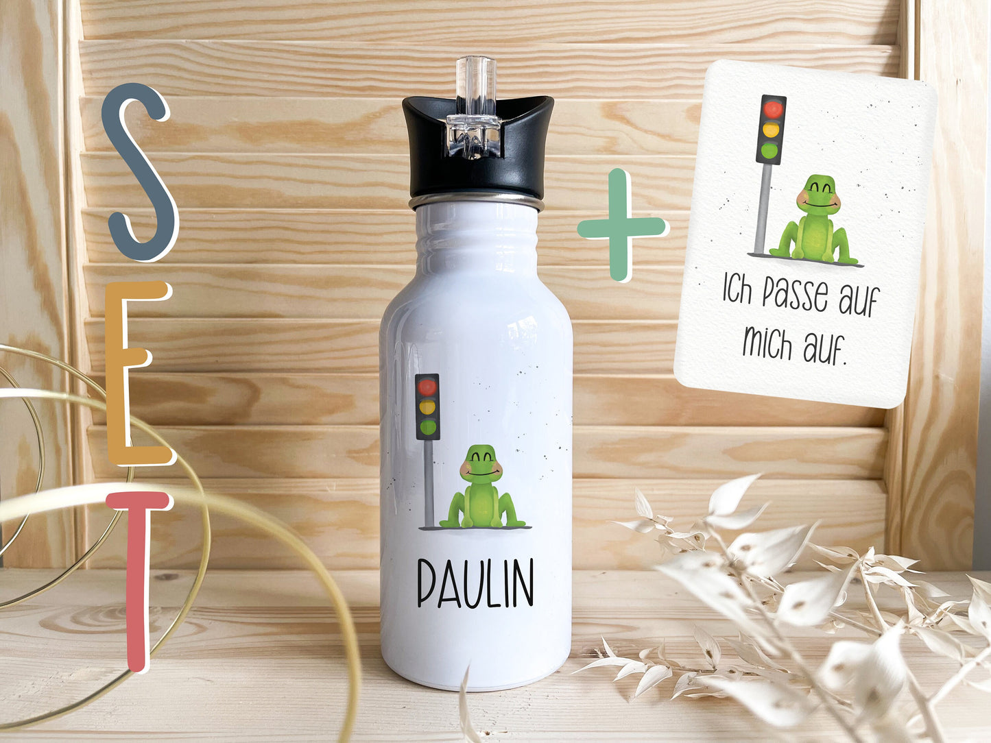 Trinkflasche personalisiert - Frosch