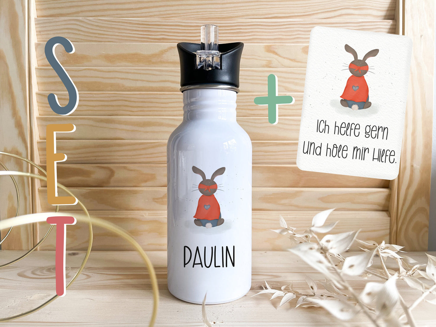Trinkflasche personalisiert - Hase