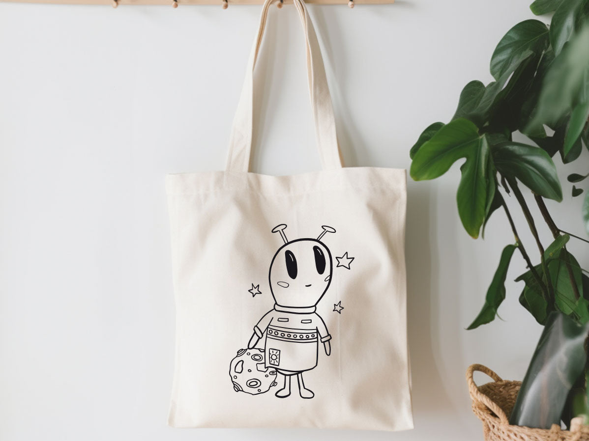 Stoffbeutel zum Ausmalen - Alien