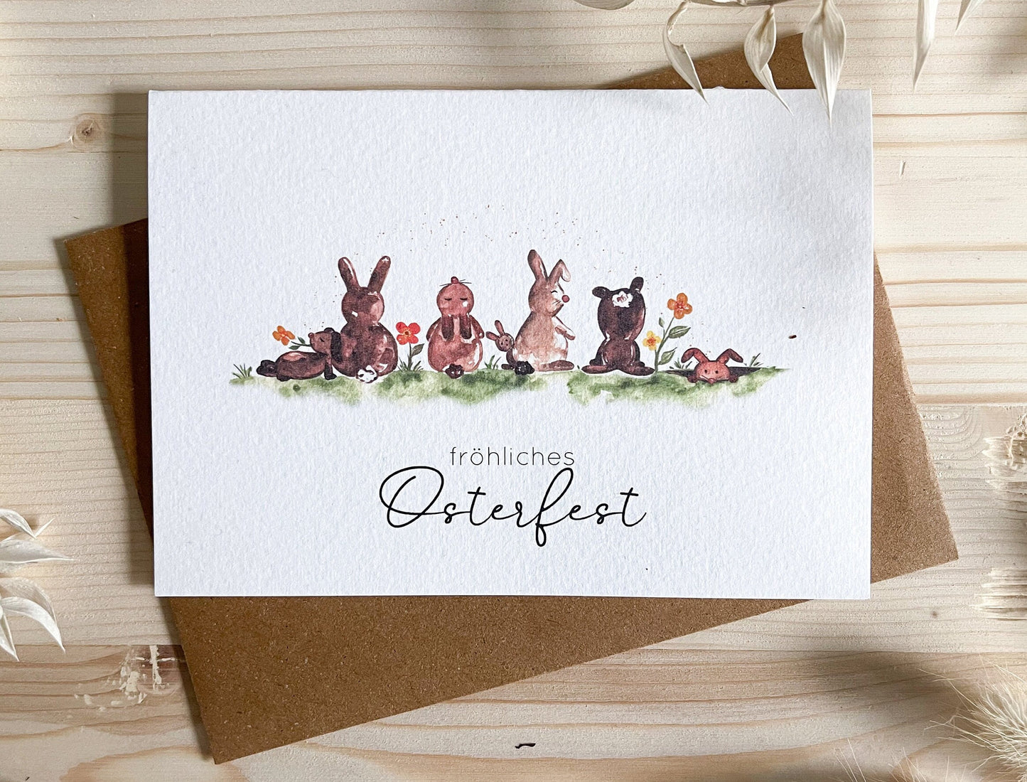 Grußkarte zu Ostern - Osterhasen