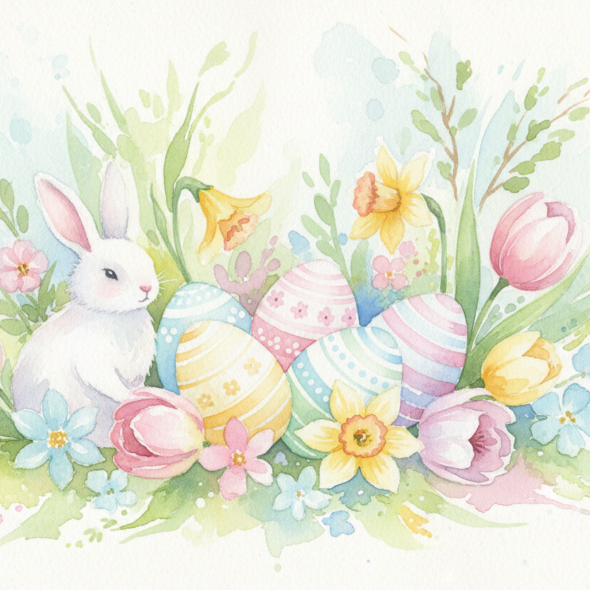 ostern aquarellmalerei