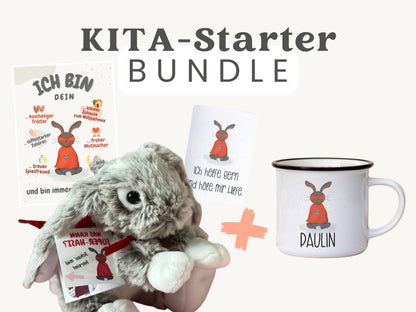 KITA-STARTER BUNDLE mit dem Super-Hasen-Set & personalisierter Tasse