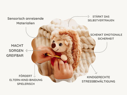 SPARER BUNDLE . Igel-Set, 31 Mutmachkarten "Schatzkiste" & personalisierte Tasse