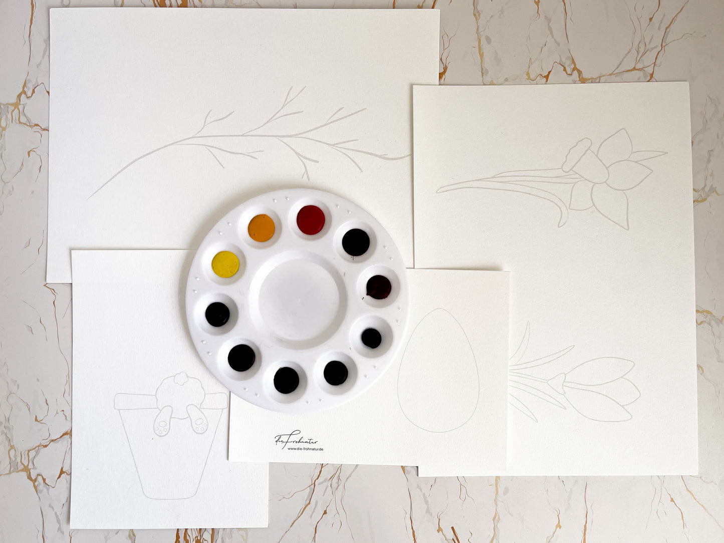 Aquarell-Mal-Set mit Mischpalette *Frühling