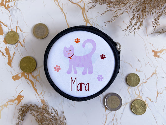 Mini-Geldbörse - personalisiert Katze