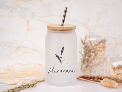 Trinkglas personalisiert - Lavendel