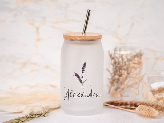 Trinkglas personalisiert - Lavendel