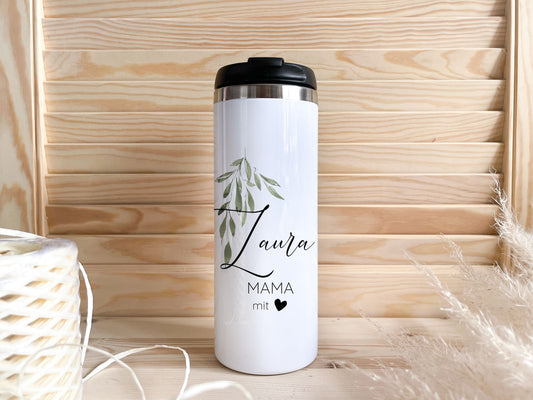 Thermobecher personalisiert - Blätterranke