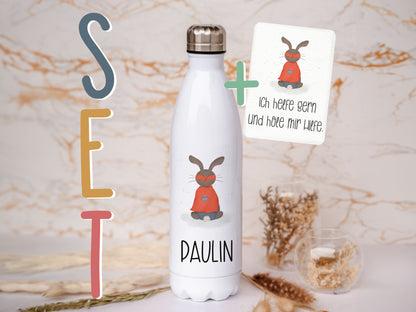 Thermoflasche personalisiert - Hase