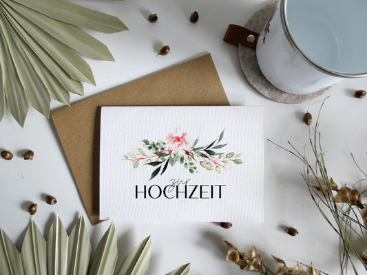 Grußkarte mit Umschlag - Hochzeit