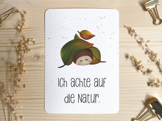 Affirmationskarte für Kinder - Kastanie