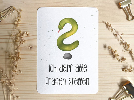 Affirmationskarte für Kinder - Schlange