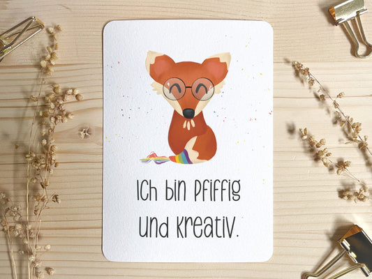 Affirmationskarte für Kinder - Fuchs