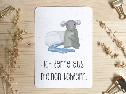 Affirmationskarte für Kinder - Maus