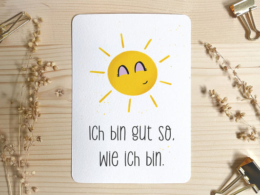 Affirmationskarte für Kinder - Sonne