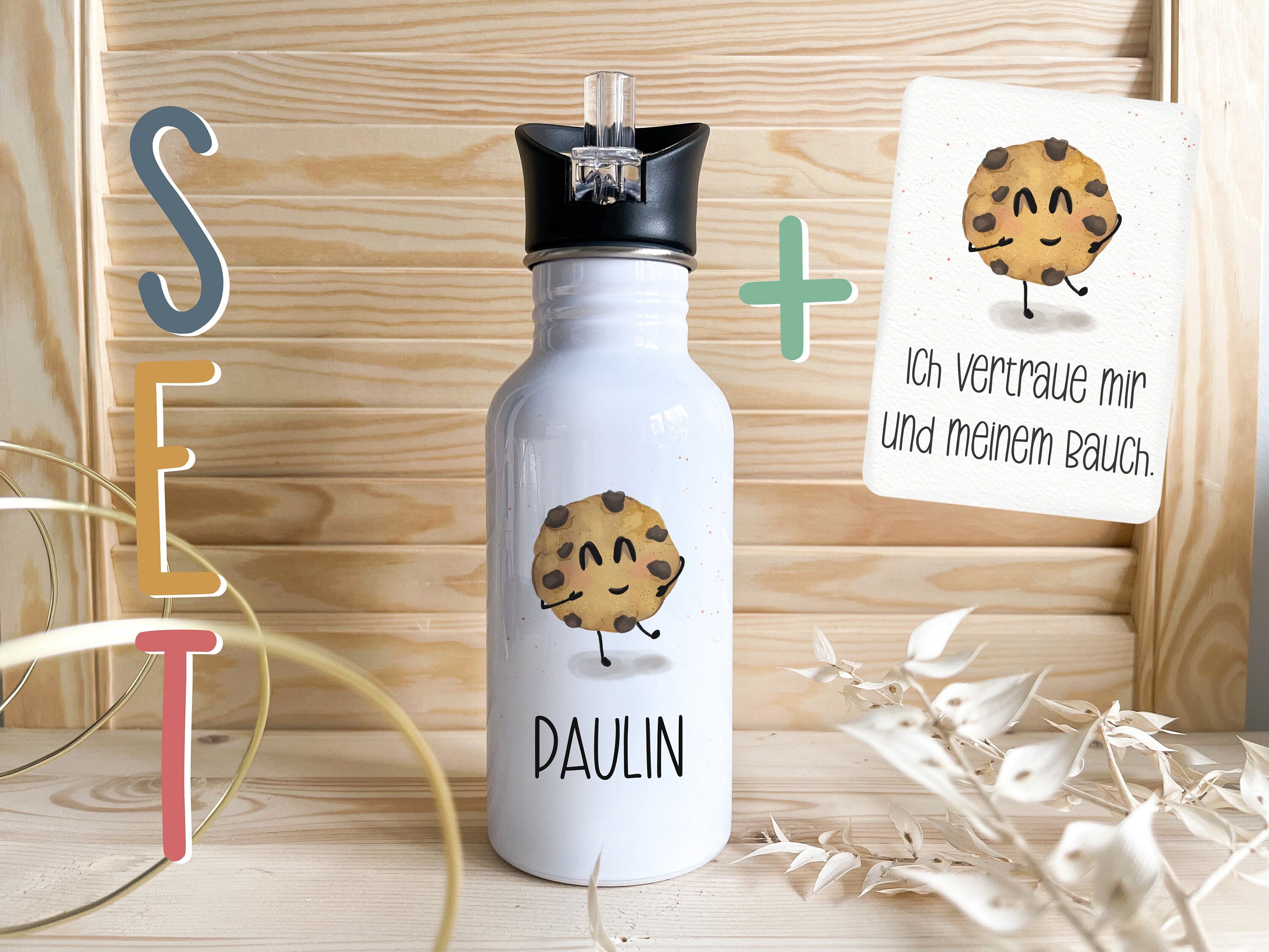 Trinkflasche personalisiert - Keks