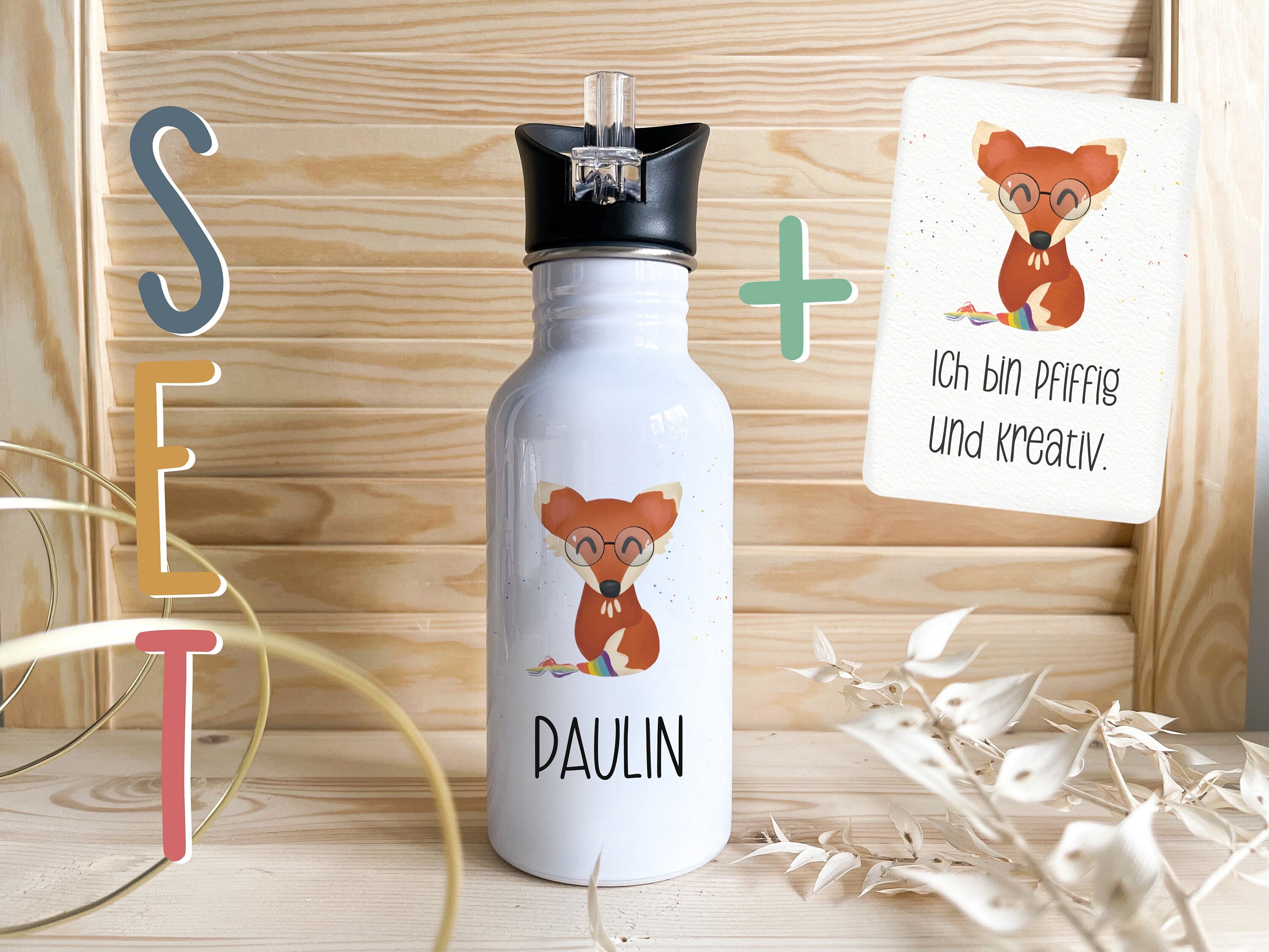 Trinkflasche personalisiert - Fuchs